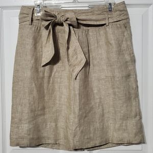 Banana Republic 100% Linen Tan Skirt - image 1